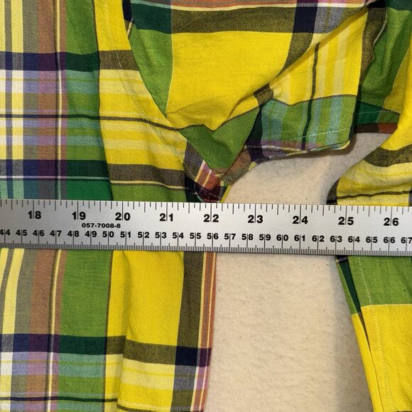 Polo Ralph Lauren Long Sleeve Oxford Cotton Shirt Mens Size XL Plaid EUC Yellow - Picture 8 of 9